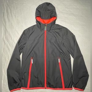 Champion Charcoal Grey and Orange Hooded Windbreaker Rain Jacket Boys M (8-10)